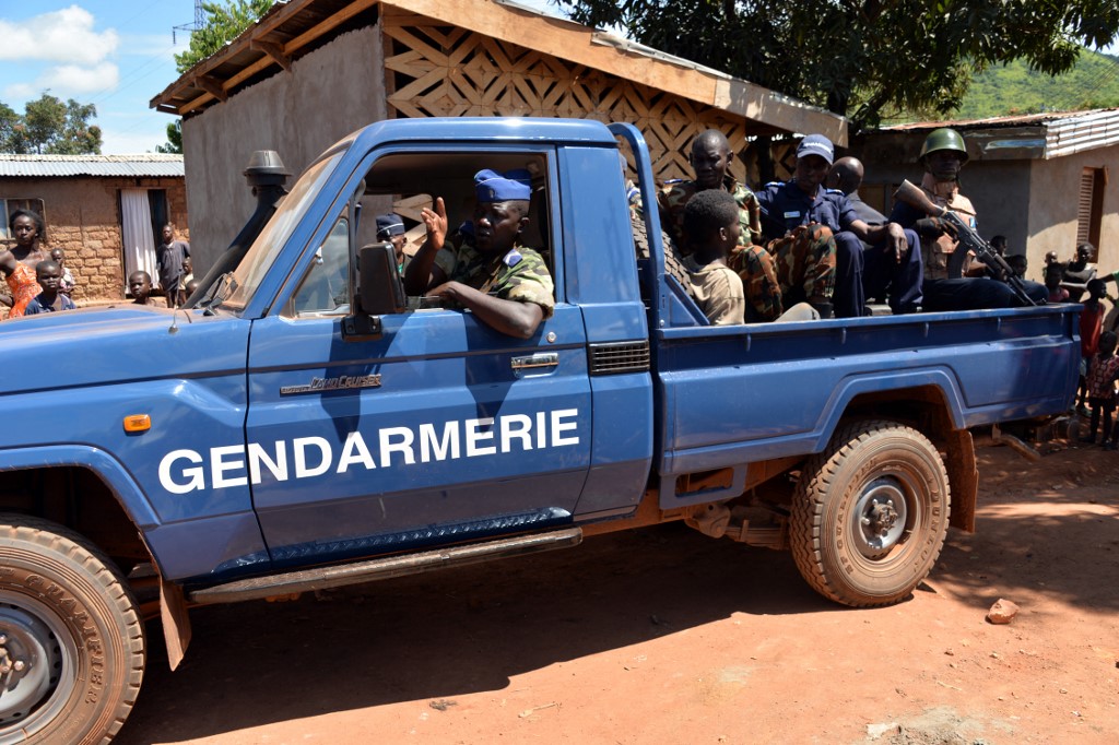 Policiers et gendarmes assistés par les troupes de l'ONU à Bangui, Centrafrique. (AFP).