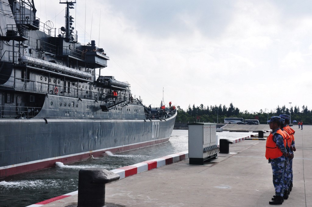 Peresvet arrivant au port de Zhanjiang dans la province méridionale du Guangdong en Chine (Photo, AFP).