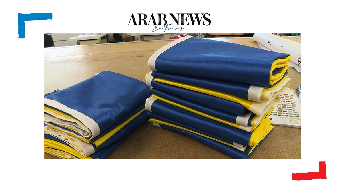 A Argentan, une usine familiale croule sous les demandes de drapeaux ukrainiens