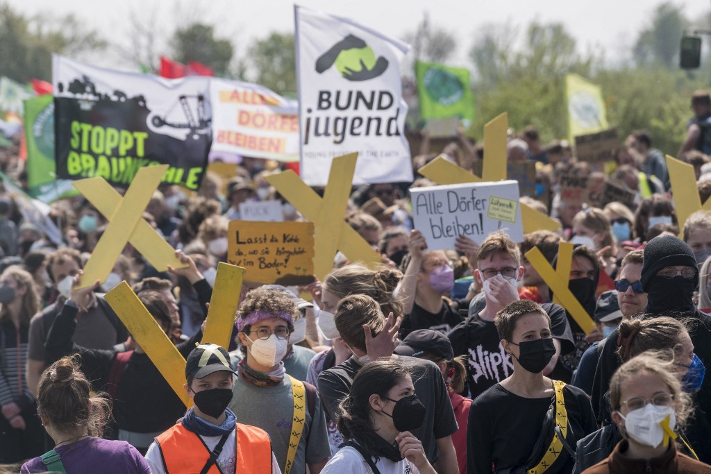 Allemagne: manifestation anti-charbon dans un village menacé de disparition