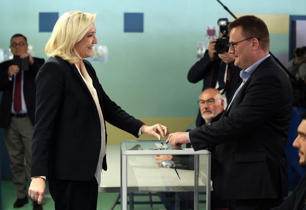Marine Le Pen vote à Hénin-Beaumont, le 24 avril 2022 (Photo, AFP).
