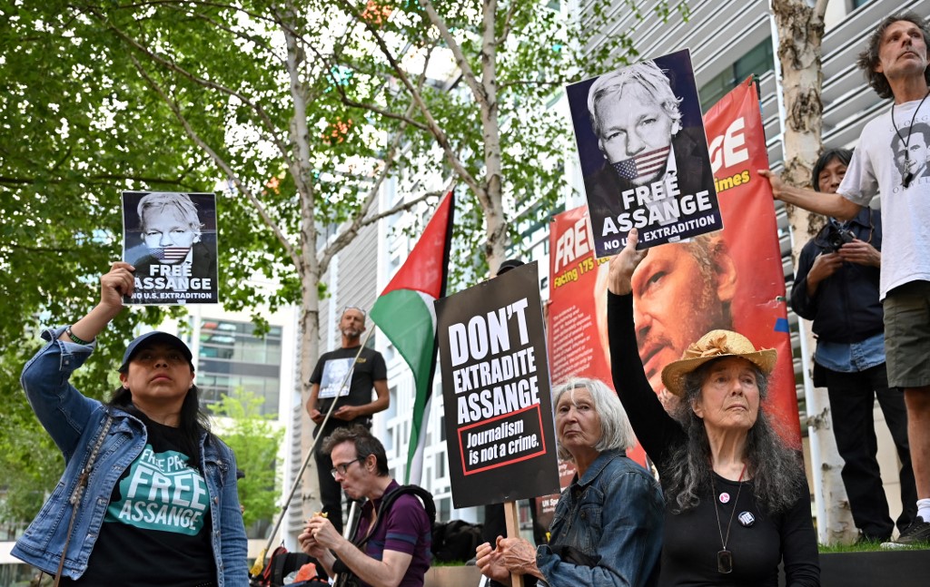 Manifestation à Londres contre l'extradition de Julian Assange