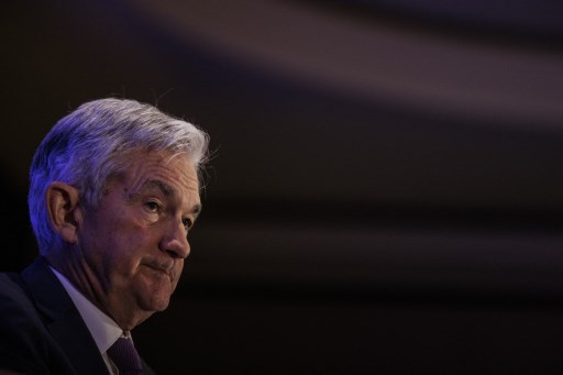 Le président du Conseil de la Réserve fédérale, Jerome Powell, prend la parole lors d'un déjeuner à la Conférence de politique économique NABE 2022 au Ritz-Carlton le 21 mars 2022 à Washington, DC. (Samuel Corum/Getty Images/AFP)