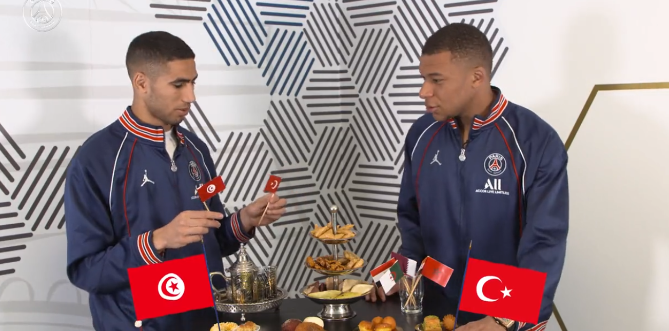 Aïd al-Fitr: Hakimi teste les connaissances de Mbappé en pâtisserie