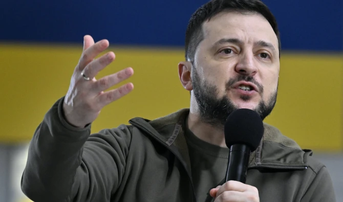 Le président ukrainien Volodymyr Zelensky plaidant, le 10 juin 2022, pour l'entrée de l'Ukraine dans l'Union européenne. (AFP)
