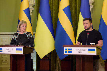La Première ministre suédoise promet un soutien à Kiev et des sanctions à Moscou