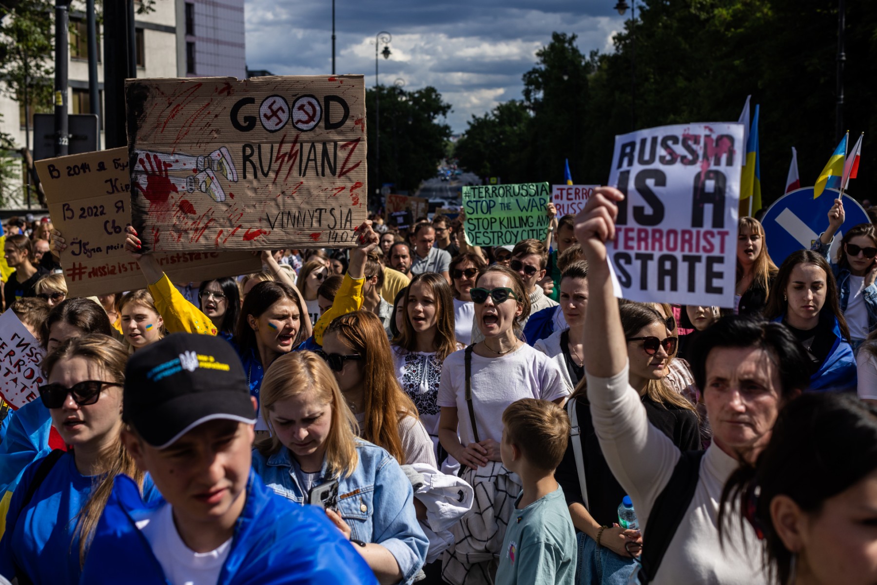 Manifestation contre la «Terrorussie» à Varsovie