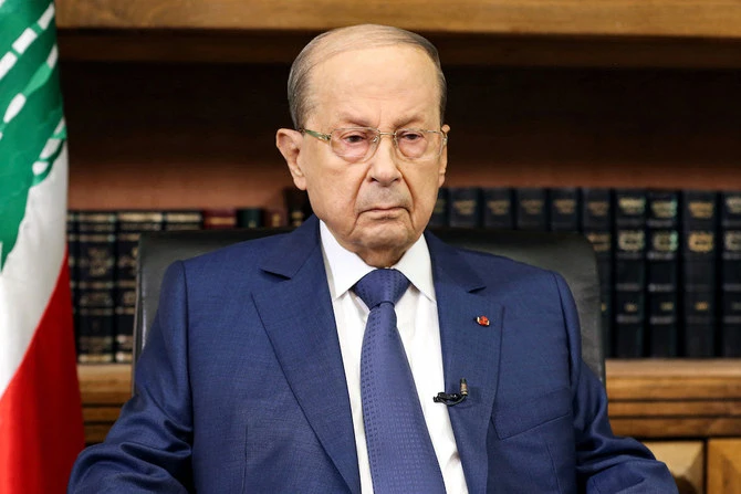 Le président libanais Michel Aoun prononce un discours télévisé au palais présidentiel de Baabda, à l'est de Beyrouth. (File/Dalati et Nohra/AFP)