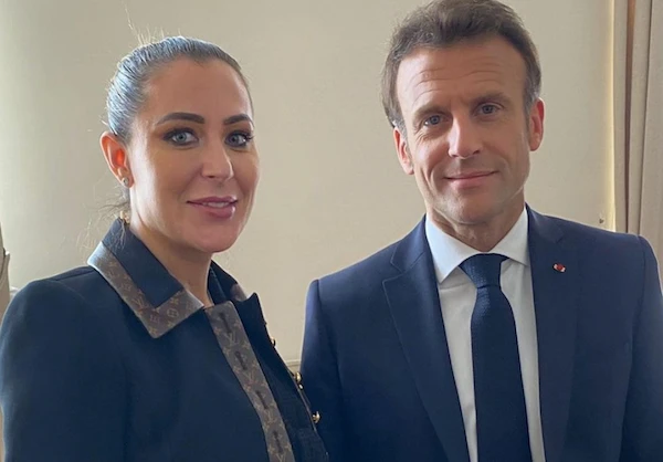 Magali Berdah avec le président Emmanuel Macron (compte Instagram @magaliberdah)