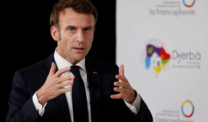 Le président français Emmanuel Macron lors du 18e Sommet des pays francophones à Djerba, le 19 novembre 2022. (AFP).