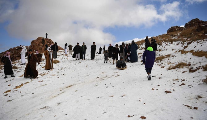 Jabal al-Lawz sous la neige à Tabuk