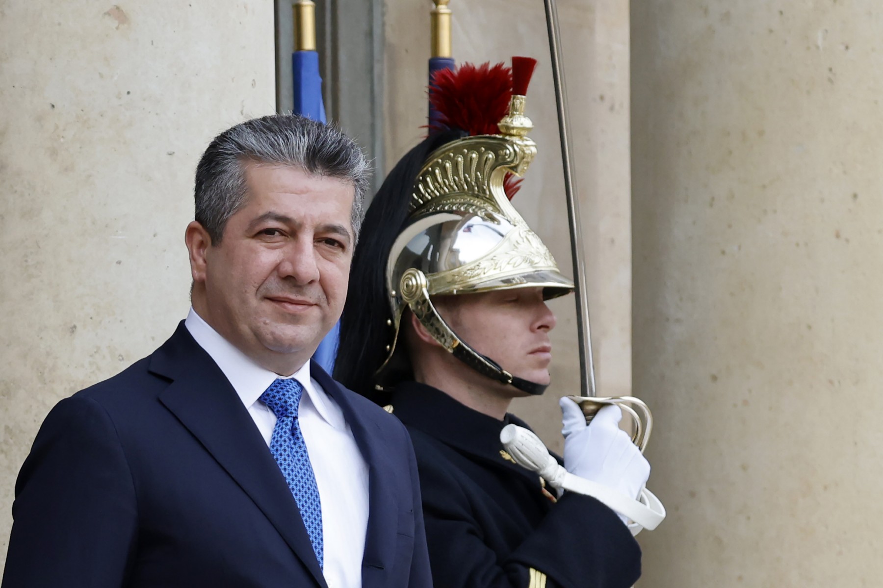 Emmanuel Macron s'entretient avec Masrour Barzani, Premier ministre du Kurdistan d'Irak
