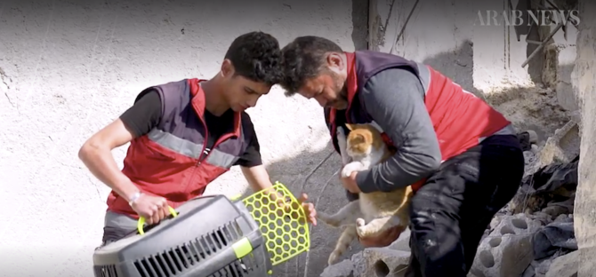 «L'homme aux chats d'Alep» est de retour après le séisme qui a déchiré la Syrie