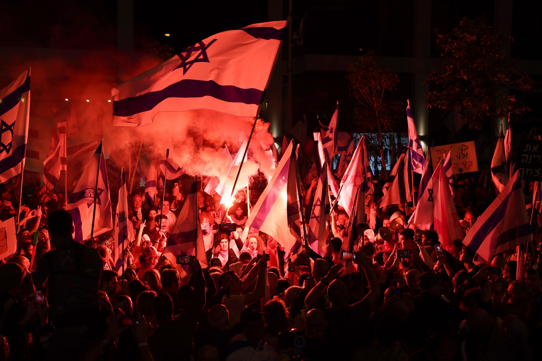 Manifestations contre la réforme judiciaire à l'ouverture du 75e anniversaire d'Israël