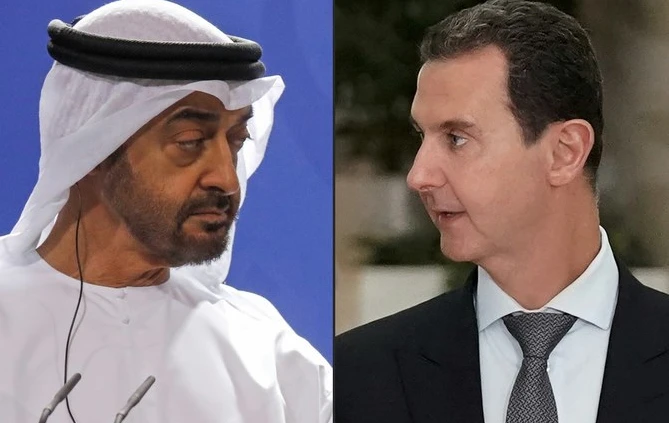 Le président des EAU, cheikh Mohammed ben Zayed, reçoit un appel téléphonique de son homologue syrien, Bachar al-Assad