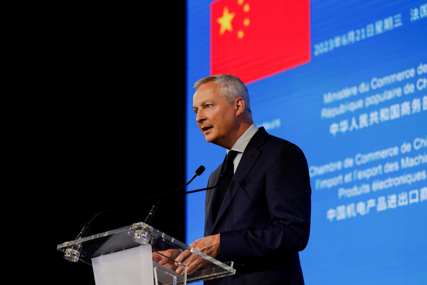 Le Maire demande à la Chine une «équité parfaite» d'accès au marché pour les entreprises françaises