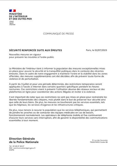 «Attention aux FakeNews»: La diplomatie française alerte sur la désinformation suite aux émeutes