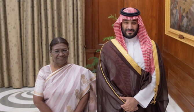 Le prince héritier d’Arabie saoudite rencontre la présidente de l’Inde à New Delhi