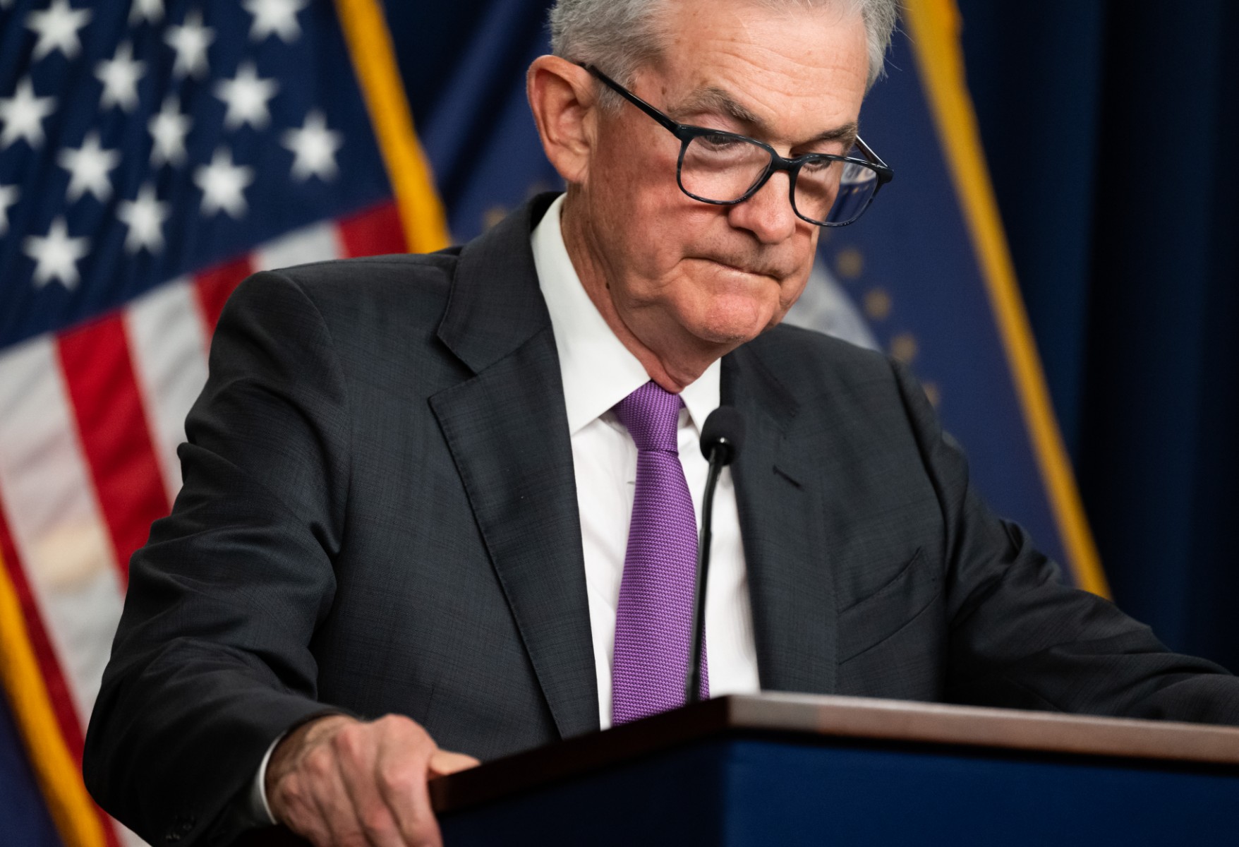 Le président de la Réserve fédérale, Jerome Powell, s'exprime lors d'une conférence de presse à l'issue d'une réunion du Comité fédéral de l'open market, à la Réserve fédérale à Washington, DC, le 26 juillet 2023. (Photo Saul Loeb AFP)