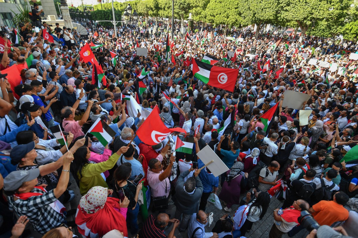 Tunisie: Des milliers de manifestants expriment leur solidarité avec les Palestiniens