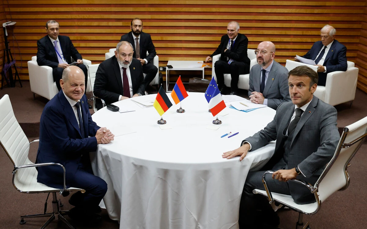 Arménie: Macron, Scholz et Michel rencontrent Pachinian à Grenade