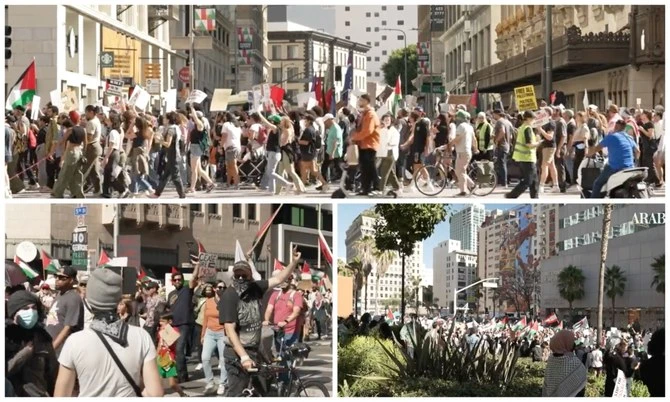 Une manifestation propalestinienne à Los Angeles appelle à la fin du siège de Gaza et de l'occupation israélienne