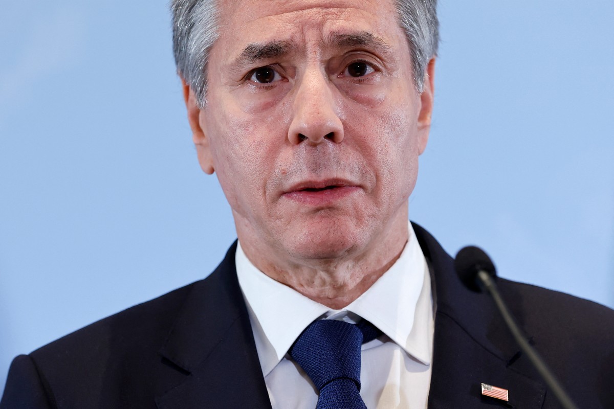 Le secrétaire d'État américain Antony Blinken s'exprime lors d'une conférence de presse à Tel Aviv le 3 novembre 2023, lors de sa visite en Israël sur fond de conflit entre Israël et le groupe islamiste palestinien Hamas. (Photo Jonathan Ernst Pool AFP)