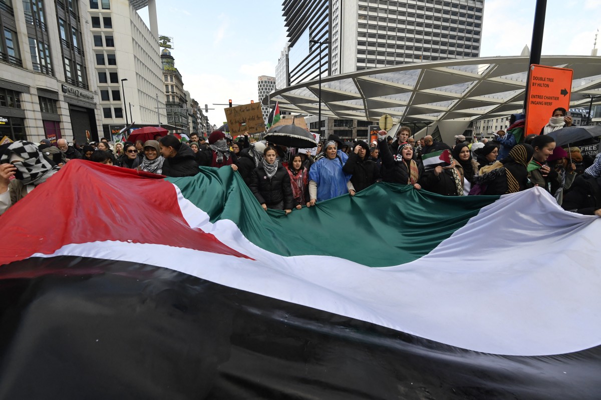 Belgique: 20 000 manifestants à Bruxelles en soutien aux Palestiniens