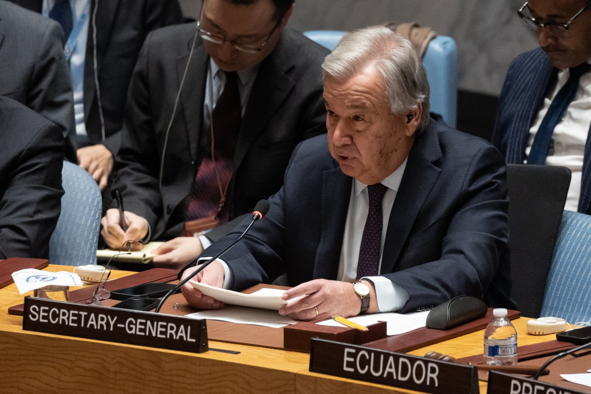 Le Secrétaire général des Nations Unies, Antonio Guterres, s'exprime lors d'une réunion du Conseil de sécurité des Nations Unies sur Gaza, au siège des Nations Unies à New York, le 8 décembre 2023. (Photo Yuki Iwamura AFP)