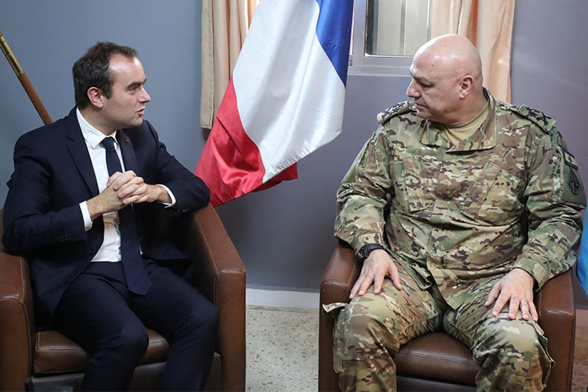 Le ministre français des Armées avec les militaires de la Finul dans le sud du Liban