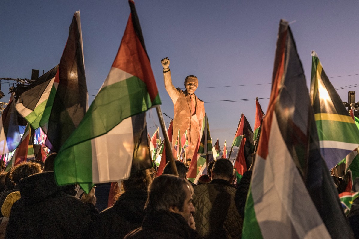 Cisjordanie: Des Palestiniens manifestent pour «remercier» l'Afrique du Sud