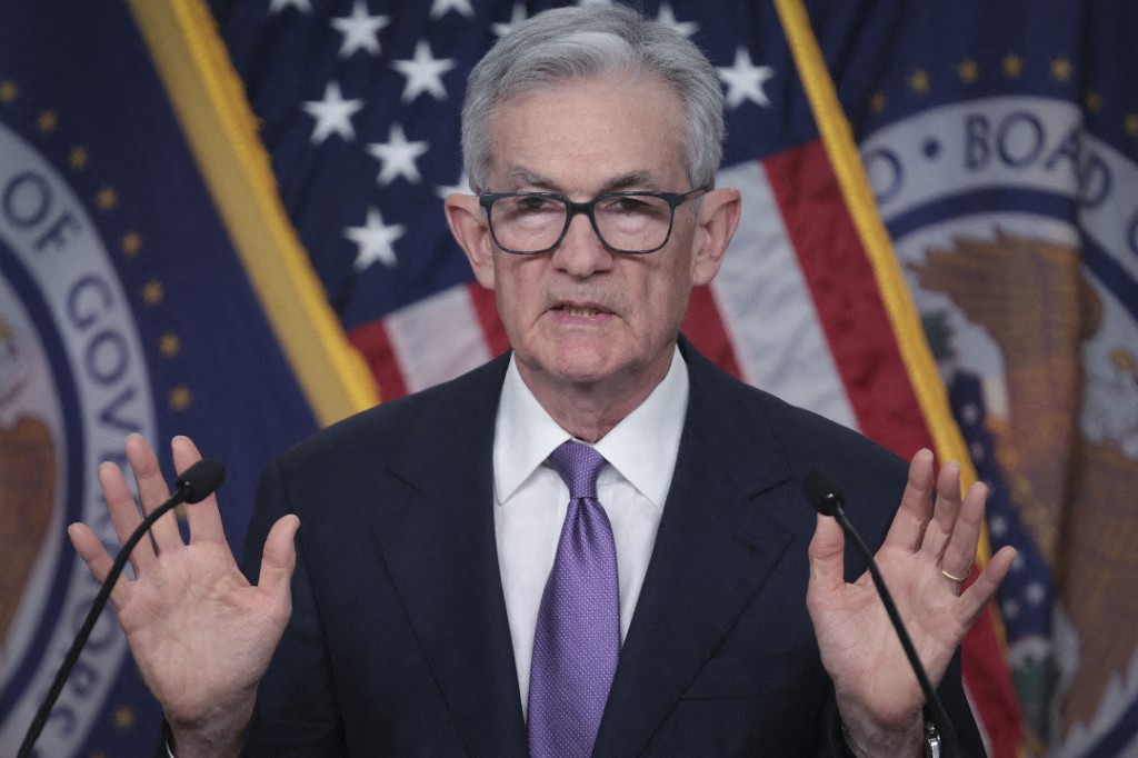 Le président de la Réserve fédérale américaine, Jerome Powell, s'exprime lors d'une conférence de presse au siège de la Réserve fédérale, le 13 décembre 2023 à Washington, DC. (Photo Win McNamee Getty Images AFP)