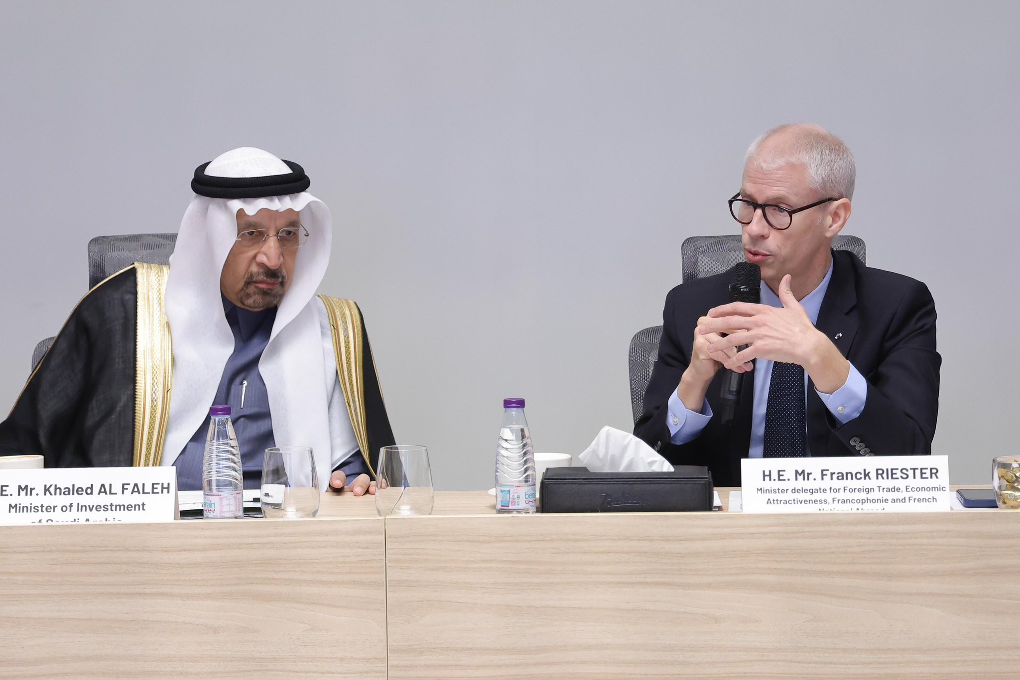 Franck Riester rencontre les ministres saoudiens de l’Industrie et de l'Économie