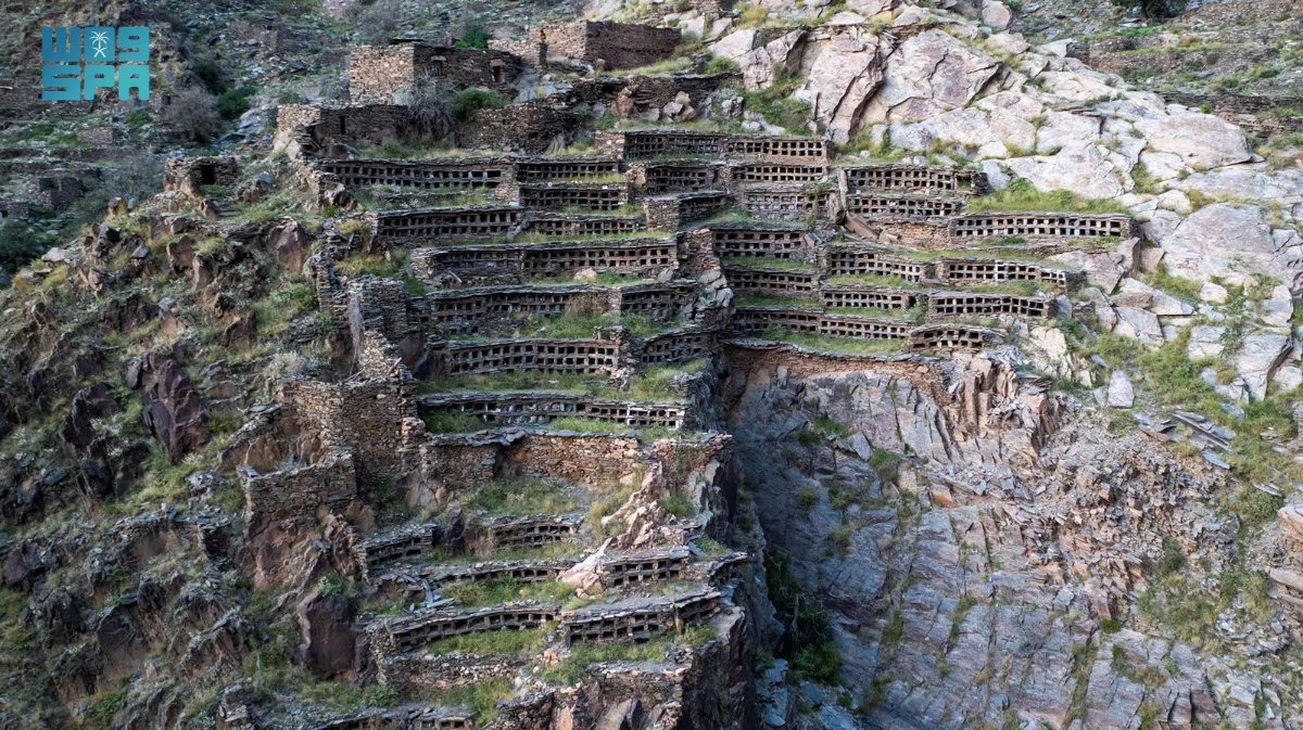 Les ruches de Maysan sont revêtues de pierres aux motifs géométriques complexes, s'étendant sur quatre niveaux. (SPA)