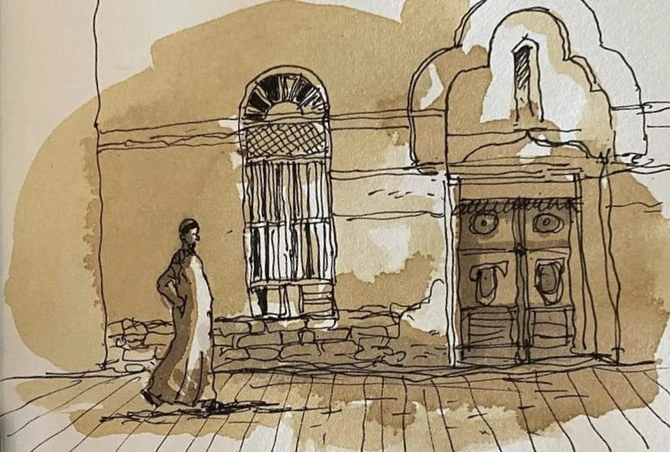 Dessin de Joel Alessandra. L'artiste est connu pour son utilisation innovante du café et de l'aquarelle dans ses dessins (fournie)