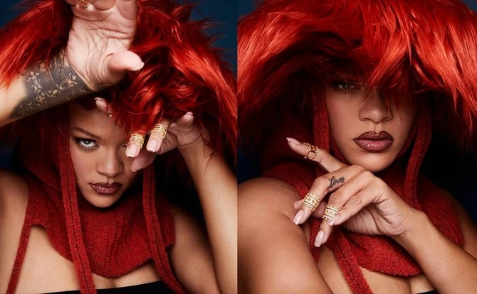 Rihanna arbore des bijoux du label qatari Noudar Jewels dans la nouvelle campagne de Fenty Beauty