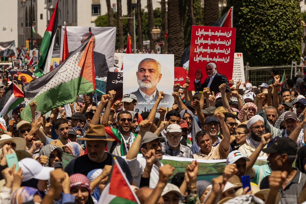 Des milliers de Marocains manifestent après la mort du chef du Hamas