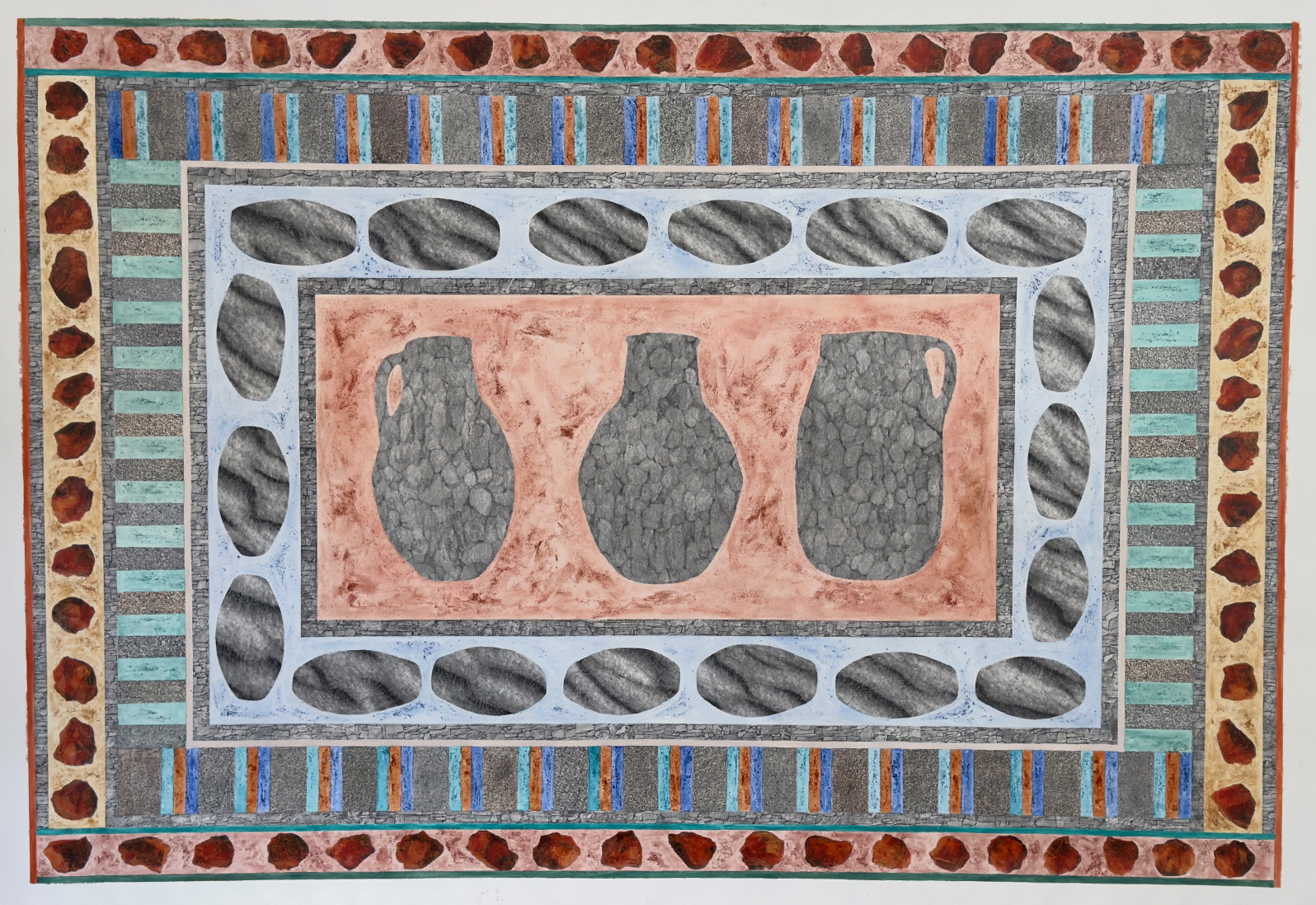 L'œuvre de Daniah Alsaleh, A Stone's Palette, utilise des perles de cornaline provenant d'anciens