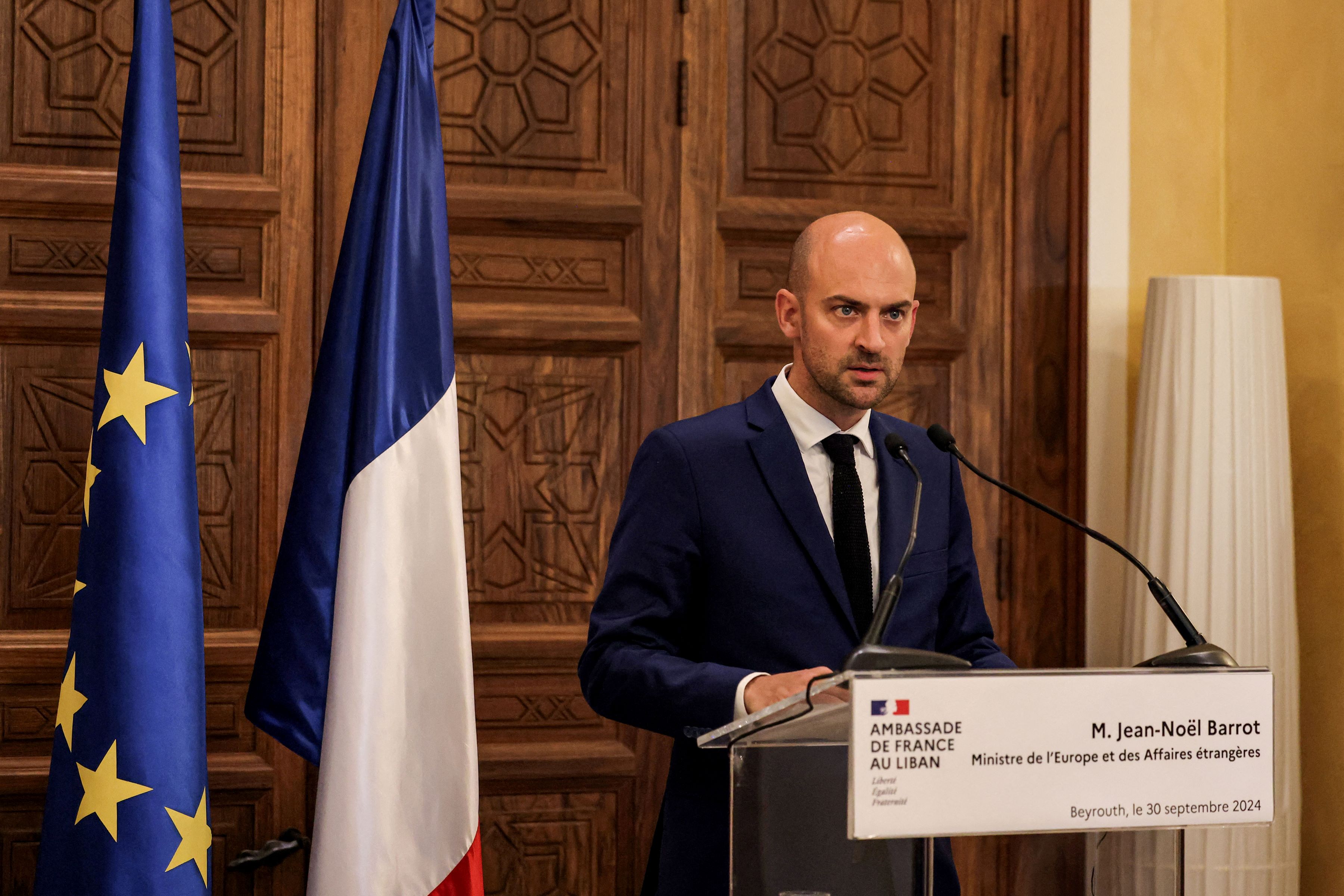 Le chef de la diplomatie française au Moyen-Orient, lundi en Israël