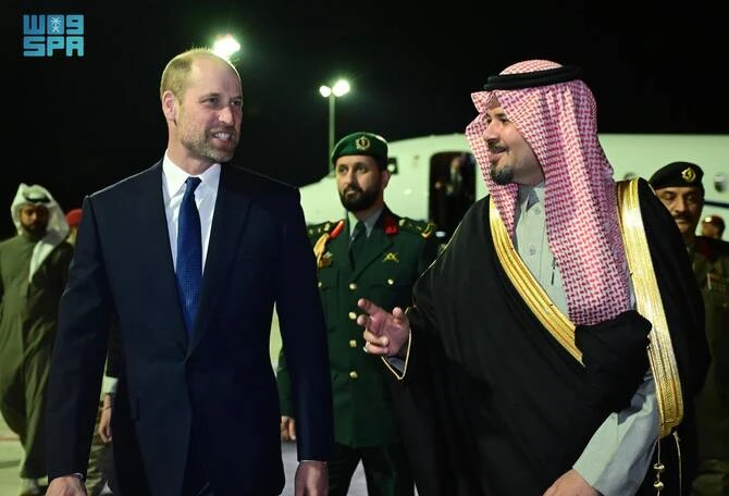 Le prince William arrive à AlUla pour la prochaine étape de sa tournée en Arabie saoudite