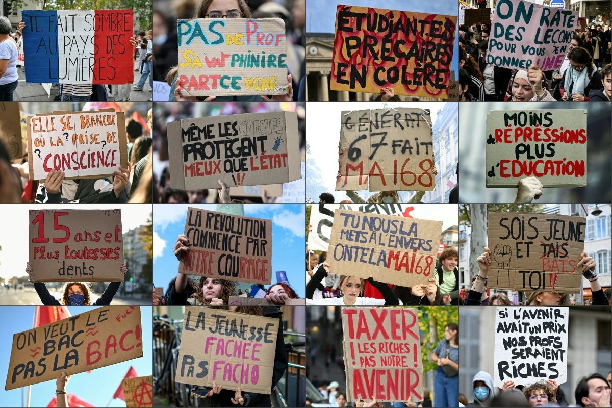Batailles d'aura, «Bismillah c'est les ténèbres»: les lycéens manifestent avec les codes du web