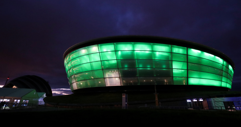 A view of one of the venue buildings for the UN Climate Change Conference (COP26) in Glasgow, Scotland, Britain, November 2, 2021. (Reuters)