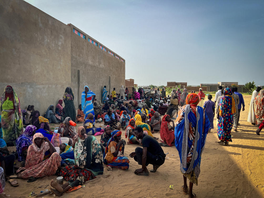 Sudanese refugees gather as Doctors Without Borders (MSF) teams assist the war-wounded from West Darfur, Sudan, in Adre hospital, Chad, on Jun. 16, 2023 in this handout image. (Reuters/File)