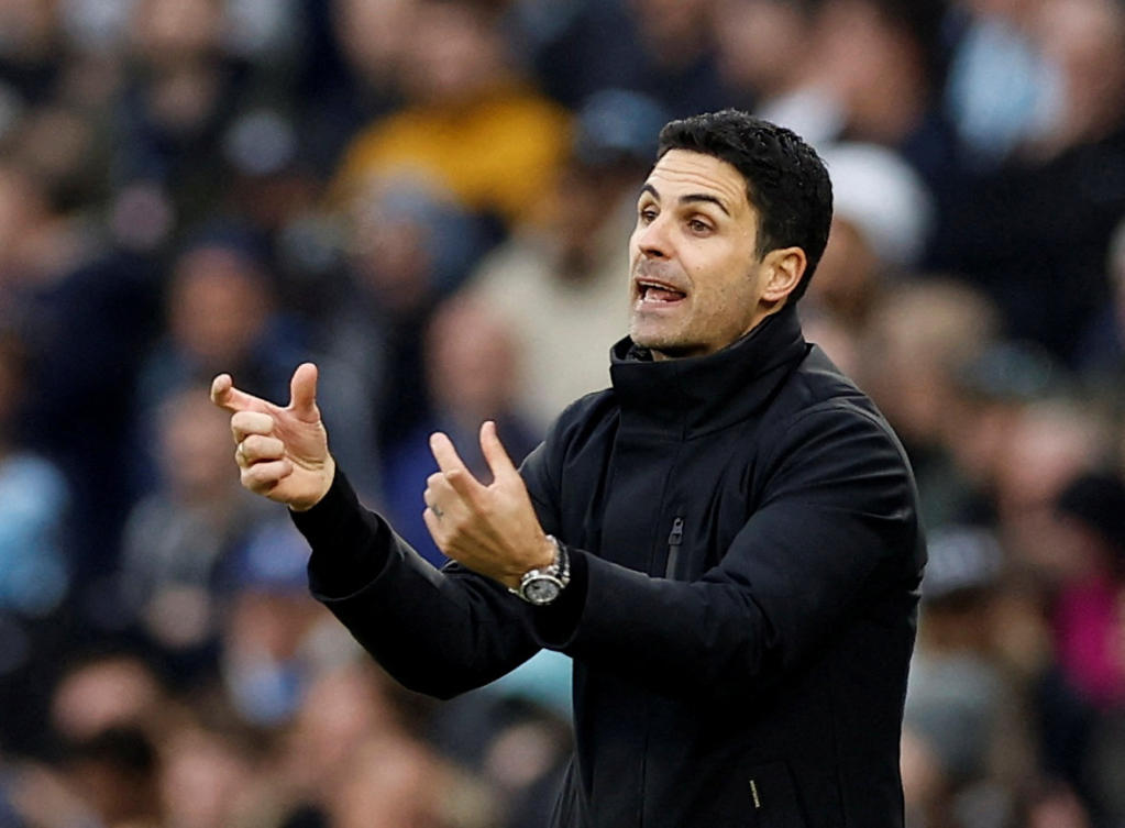 Arsenal manager Mikel Arteta during their Premier League match against Manchester City at Etihad Stadium on Mar. 31, 2024. (Reuters)