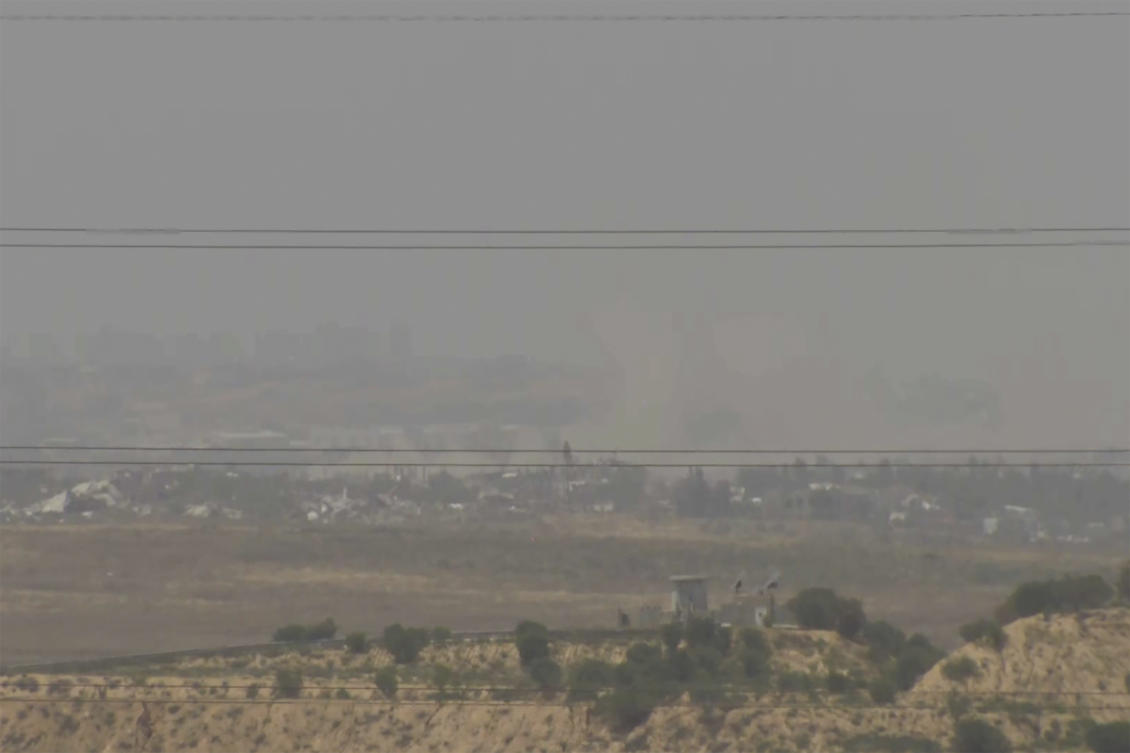 A screenshot taken from AP video showing a general view of northern Gaza as seen from Southern Israel, before it was seized by Israeli officials on Tuesday, May 21, 2024. (AP)