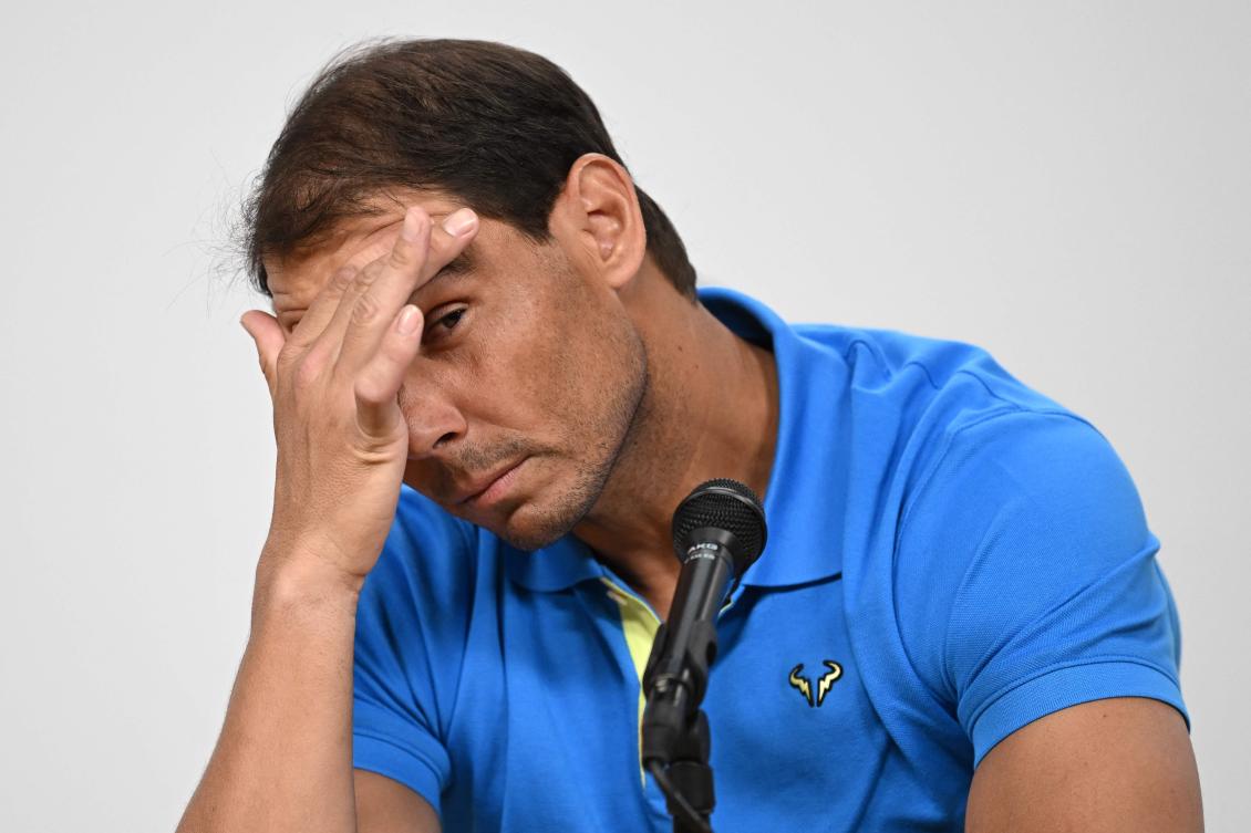 Spain’s Rafael Nadal holds a press conference during the French Open tennis tournament at the Roland Garros Complex in Paris on May 25, 2024. (AFP)