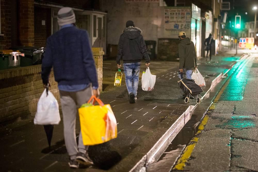 One of the three babies was found in similar circumstances in a play area in Newham, above, in late January 2019, as freezing temperatures and snow gripped the capital. (AFP file photo)