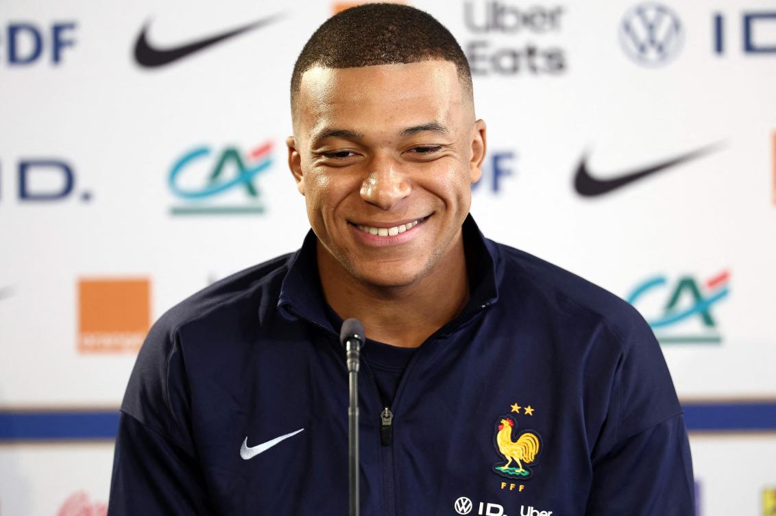 France’s forward Kylian Mbappe reacts during a press conference on the eve of the team’s international friendly against Luxembourg, as part of their preparations for the UEFA Euro 2024 European football championships, in Longeville-les-Metz, eastern France, on Jun. 4, 2024. (AFP)