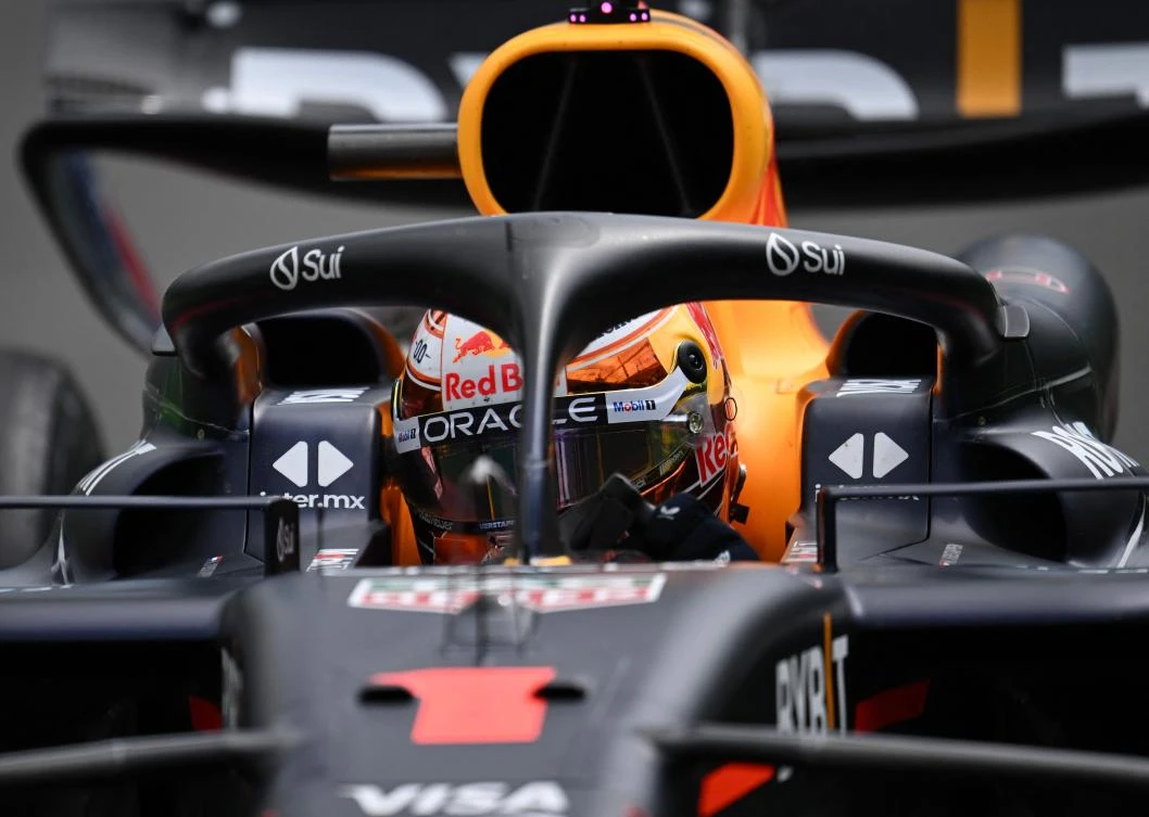 Red Bull Racing’s Dutch Max Verstappen drives during the practice session ahead of the Formula One Belgian Grand Prix at the Spa-Francorchamps Circuit in Spa, on Jul. 26, 2024. (AFP)