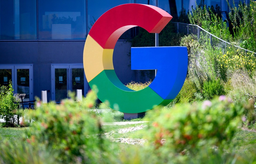 Google logo is seen at Google’s Bay View campus in Mountain View, California. (AFP)